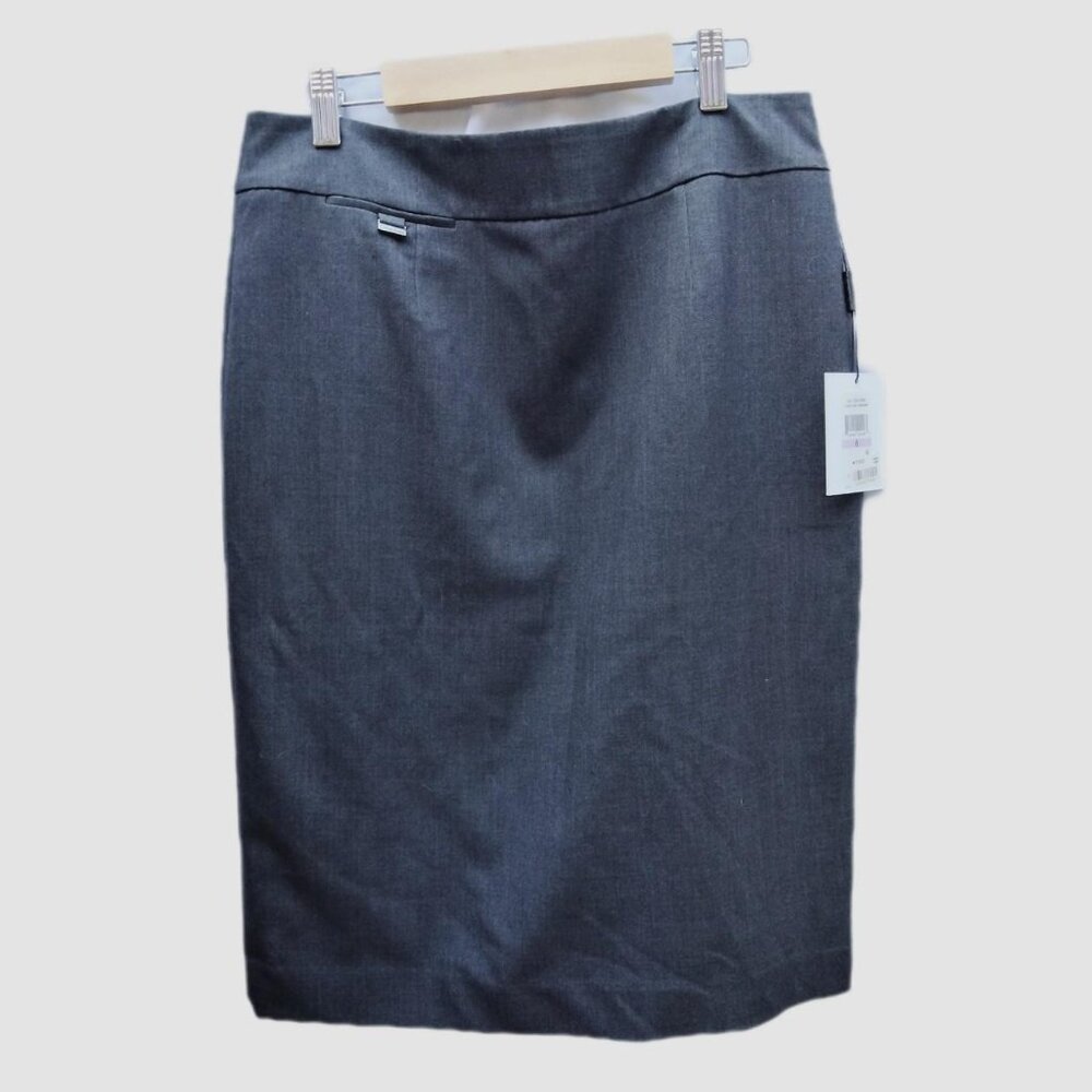 Calvin Klein Womens Pencil Skirt 6 Dark Grey Mini Office Career Proffessional